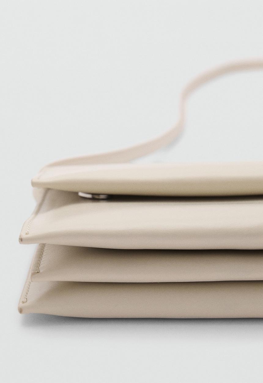 MANGO - Bag mch acordeon - offwhite