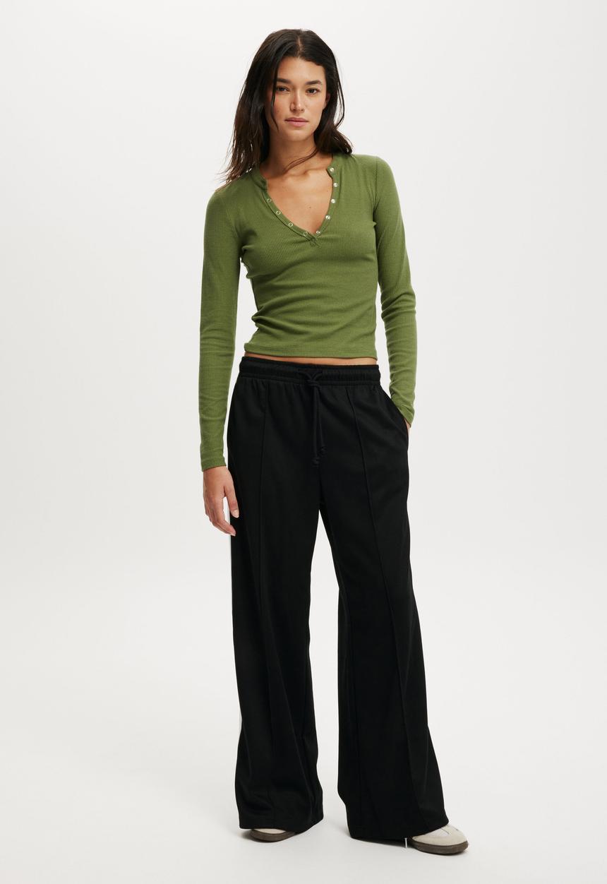 Cotton On - Retro Super Wide Leg Pant - Black/White