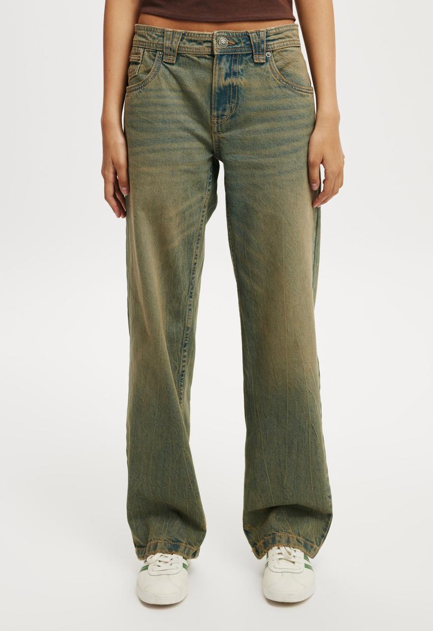 Cotton On - Low Rise Straight Jean - Cliff Blue/Stitch