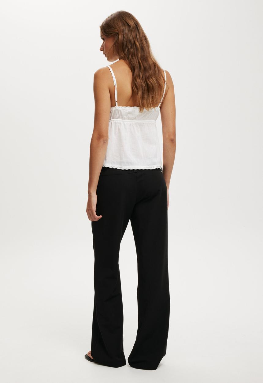 Cotton On - Lola Low Rise Suiting Pant - Black