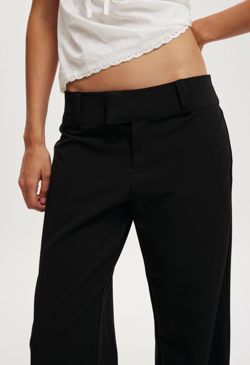 Cotton On - Lola Low Rise Suiting Pant - Black