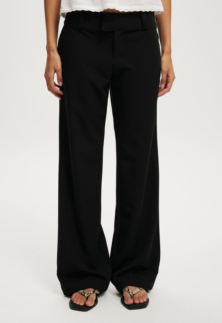 Cotton On - Lola Low Rise Suiting Pant - Black