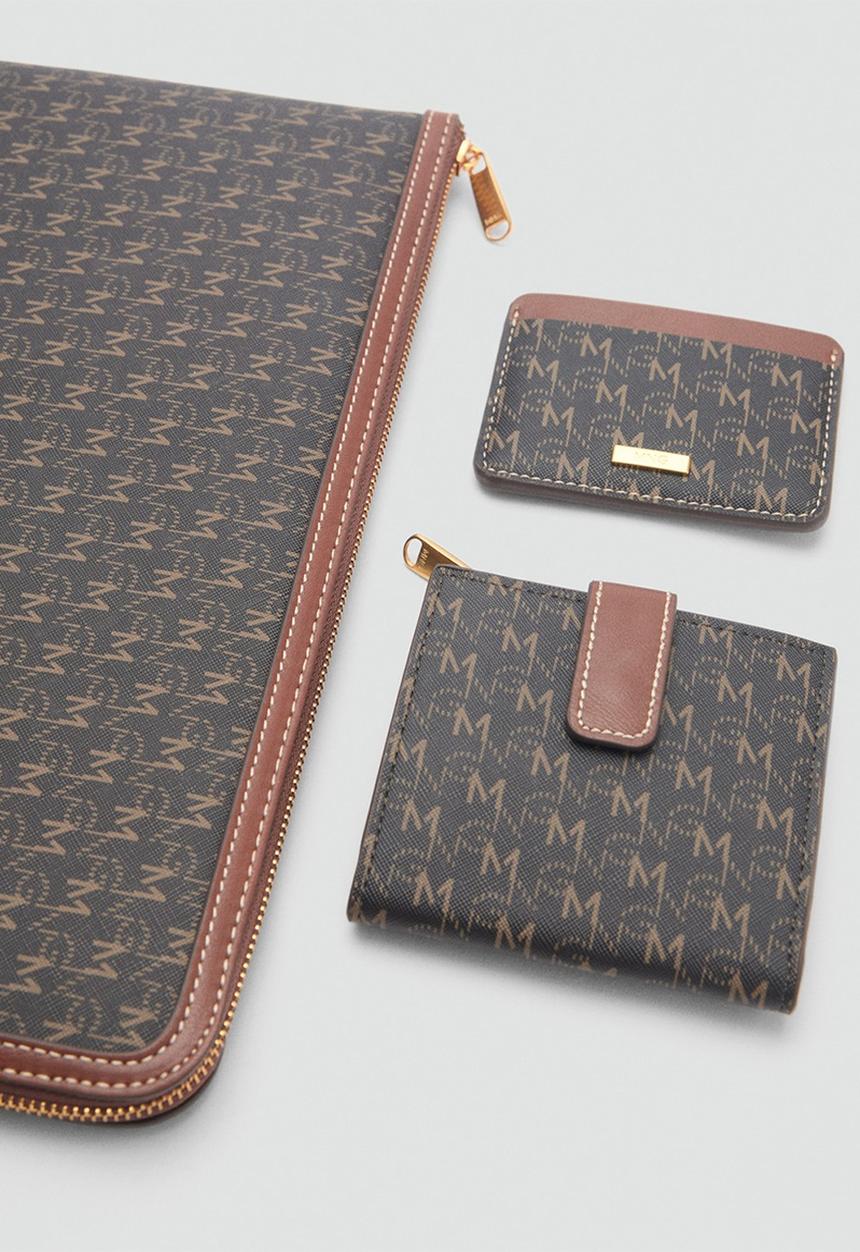MANGO - Card holder mch marco  - brown & black