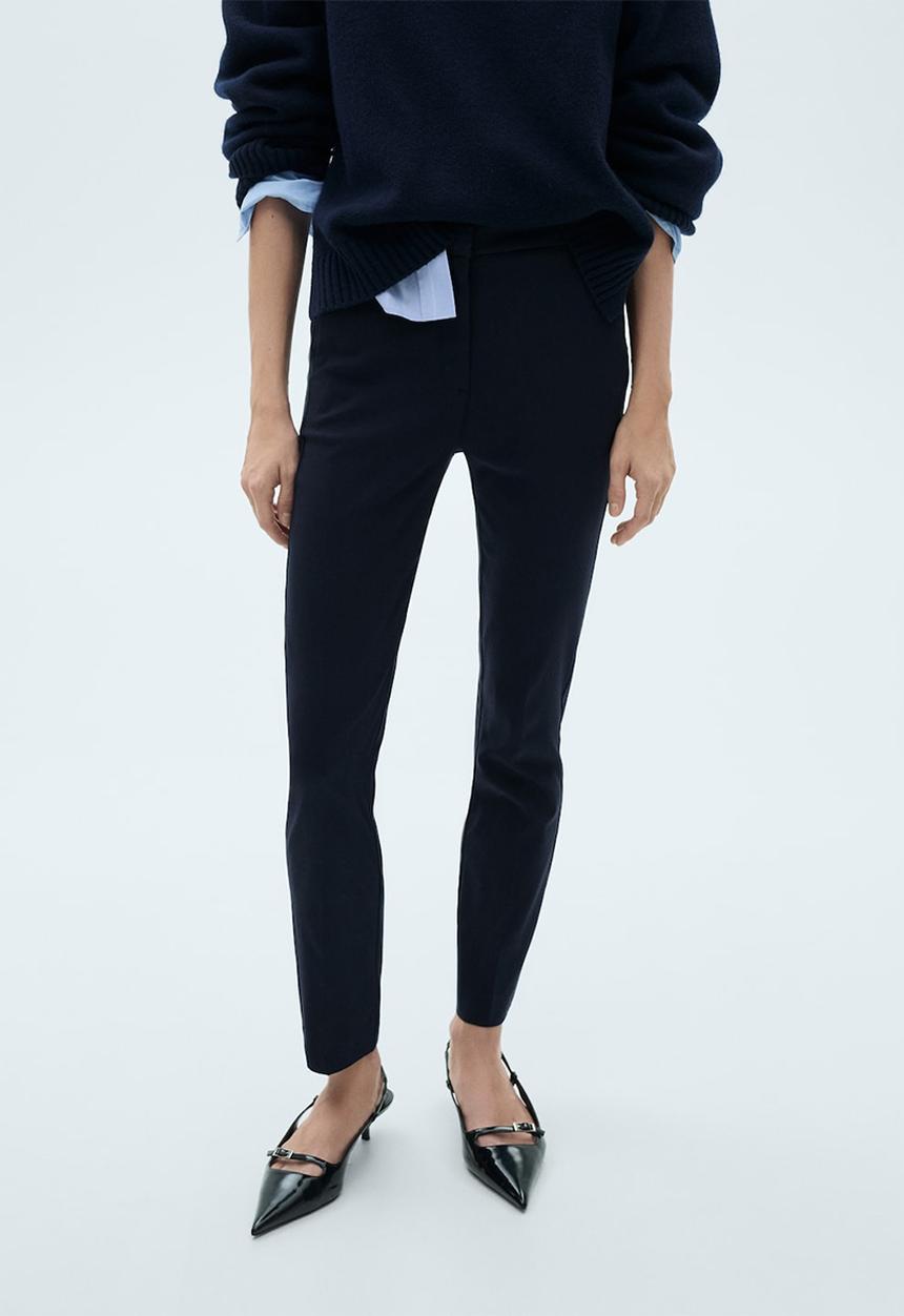 MANGO - Trousers Cola - Midnight Navy