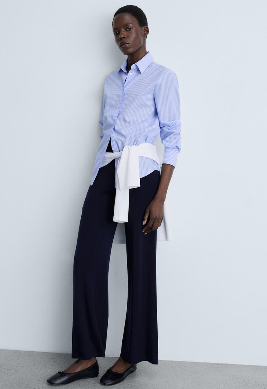 MANGO - Trousers Plegam - Midnight Navy