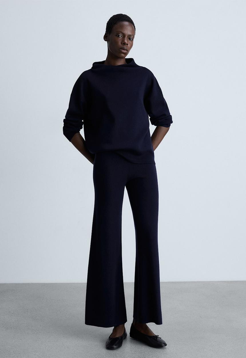 MANGO - Trousers Plegam - Midnight Navy