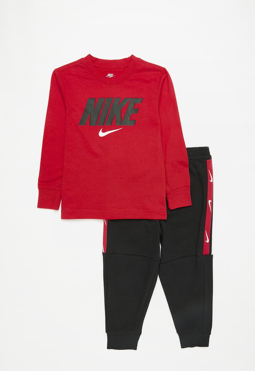 Nike - Nkn n nsw club poly ls pant se - black & red