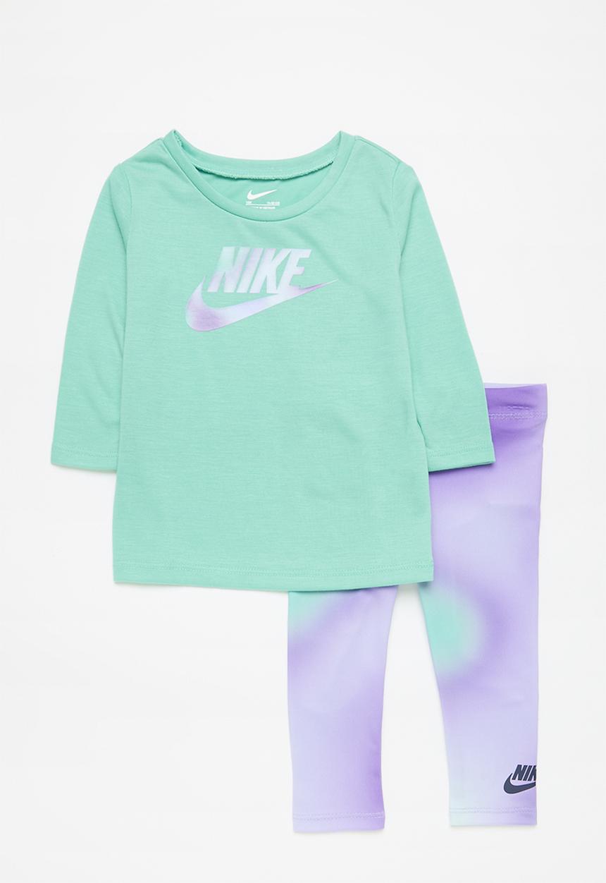 Nike - Nkg long sleeve tee & legging set - black raspberry