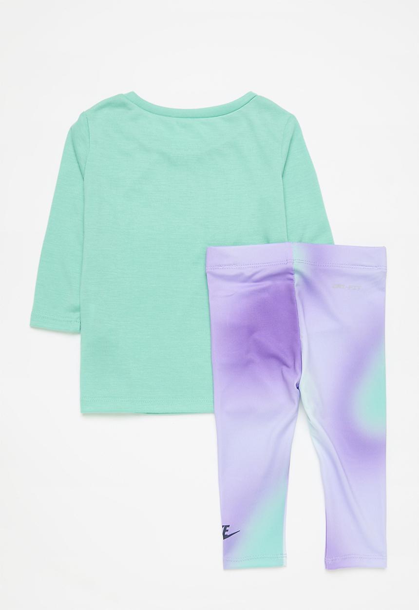 Nike - Nkg long sleeve tee & legging set - black raspberry