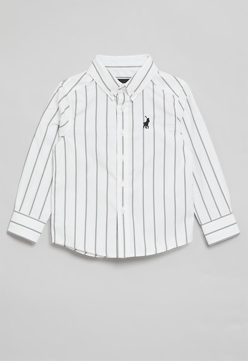 POLO - Boys heath striped long sleeve shirt - grey
