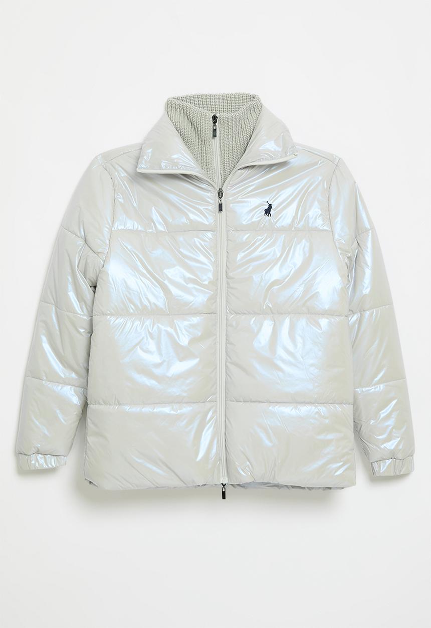 POLO - Girls jamie twofer puffer jacket - silver grey