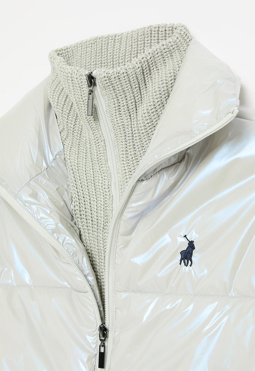 POLO - Girls jamie twofer puffer jacket - silver grey