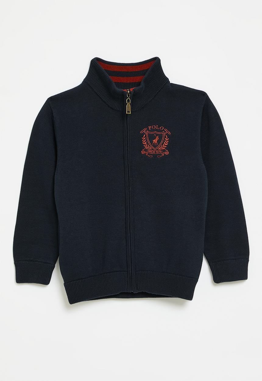 POLO - Boys sipho zip through jersey - navy