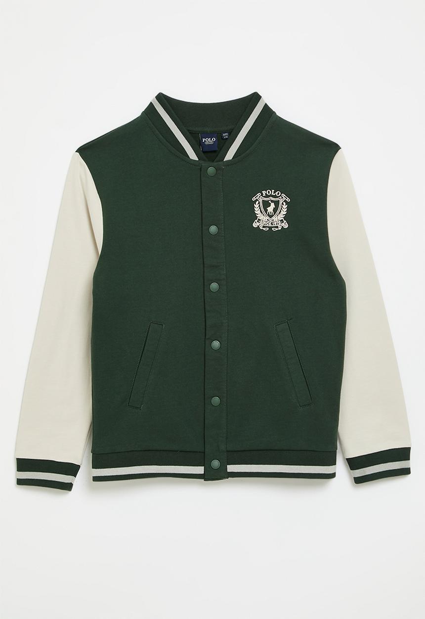 POLO - Boys jake baseball sweater - forest green