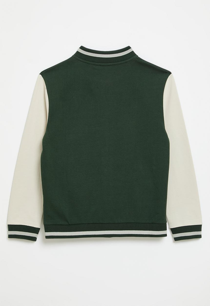 POLO - Boys jake baseball sweater - forest green