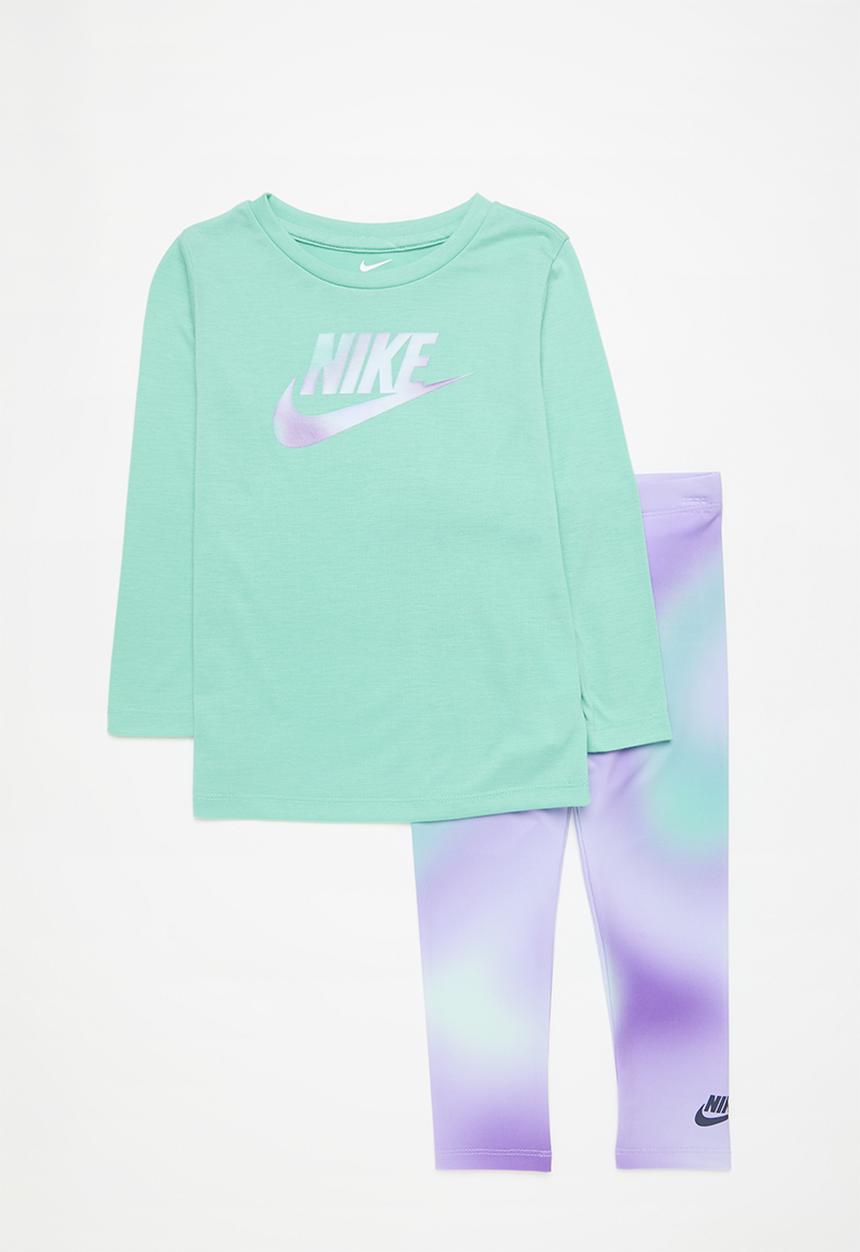 Nike - Nkg long sleeve tee & legging set - black raspberry