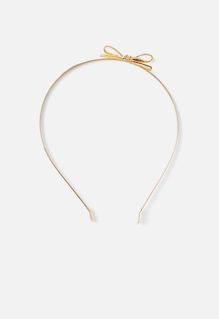 Cotton On - Luxe headband - goldy/metal bow