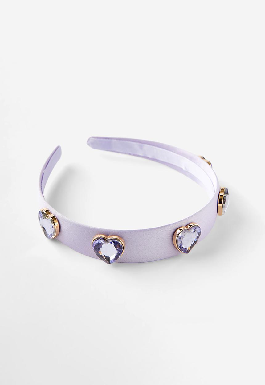 Cotton On - Luxe headband - lilac mood/heart gemmies