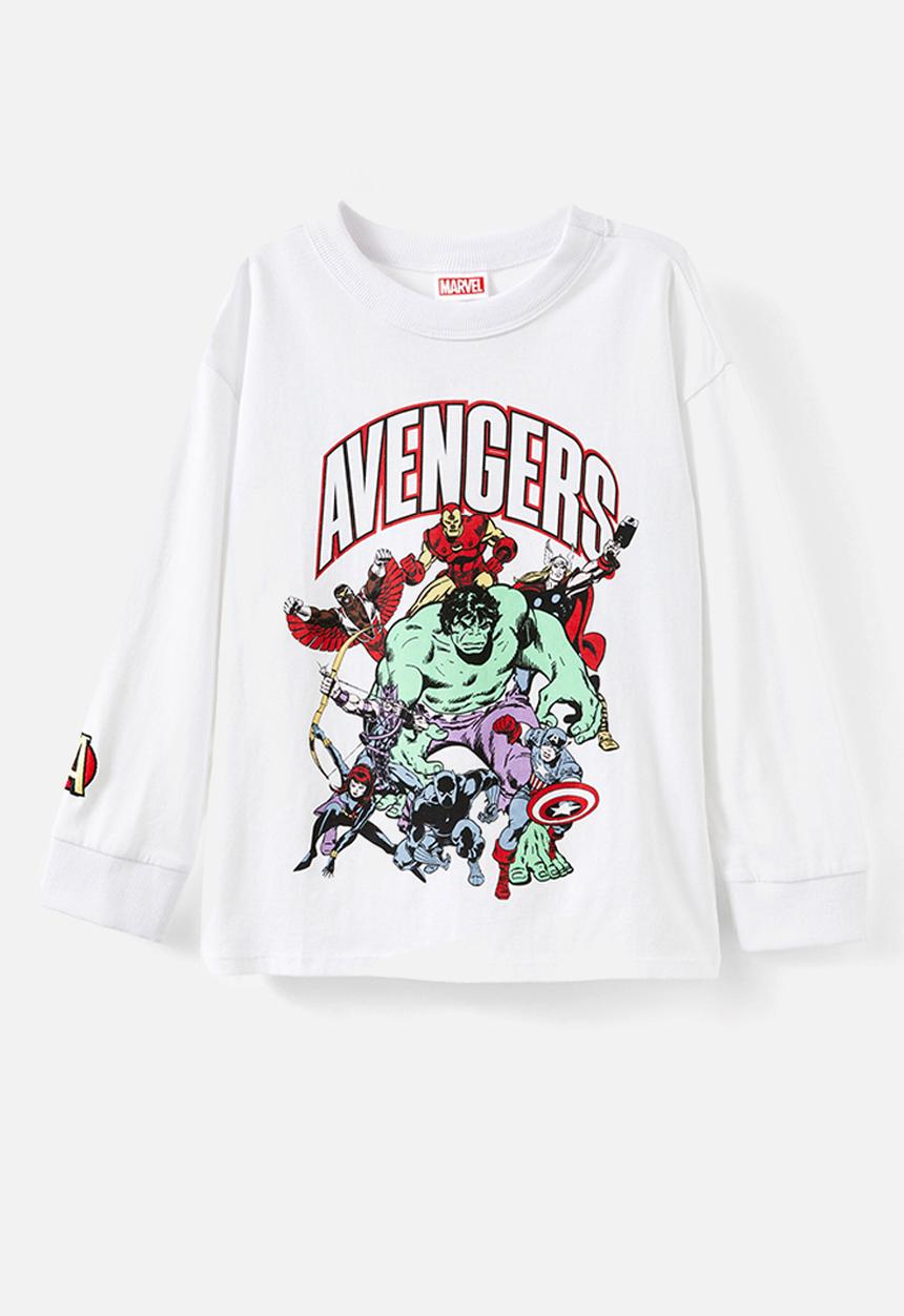 Cotton On - License long sleeve tee - lcn mar white/avengers