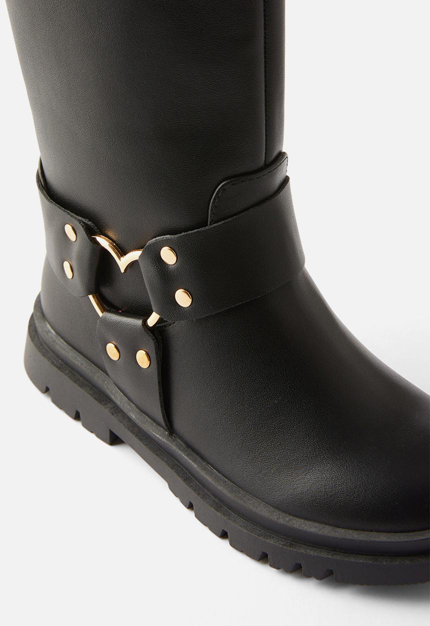 Cotton On - Betty biker boot - black/gold