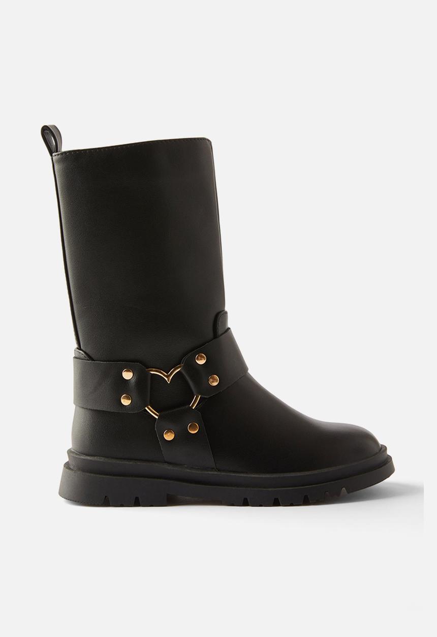 Cotton On - Betty biker boot - black/gold