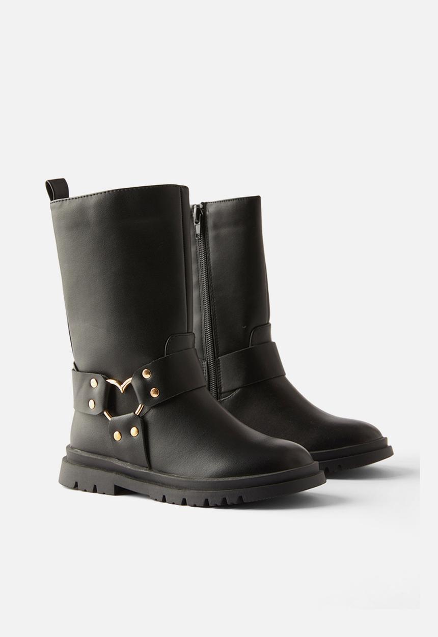Cotton On - Betty biker boot - black/gold