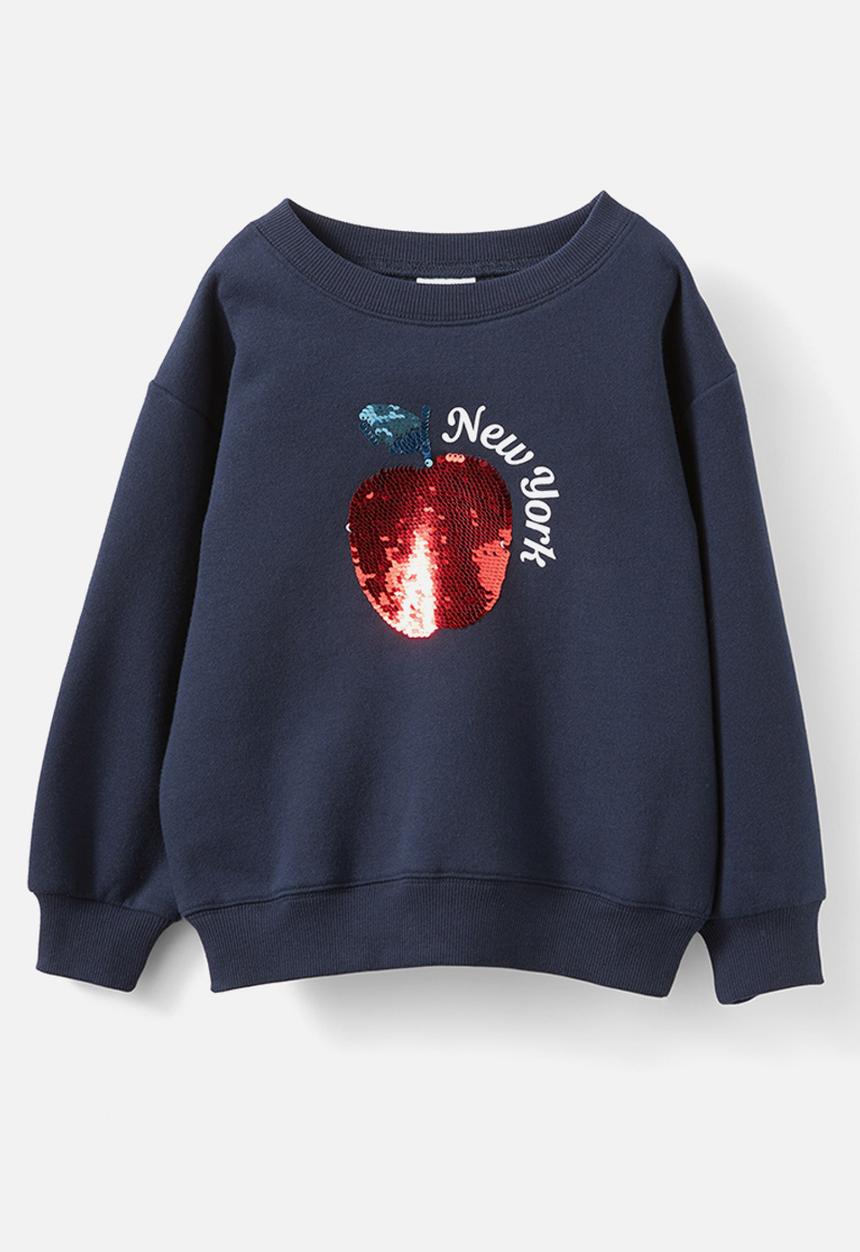 Cotton On - Dusty fleece crew - squid ink/new york apple
