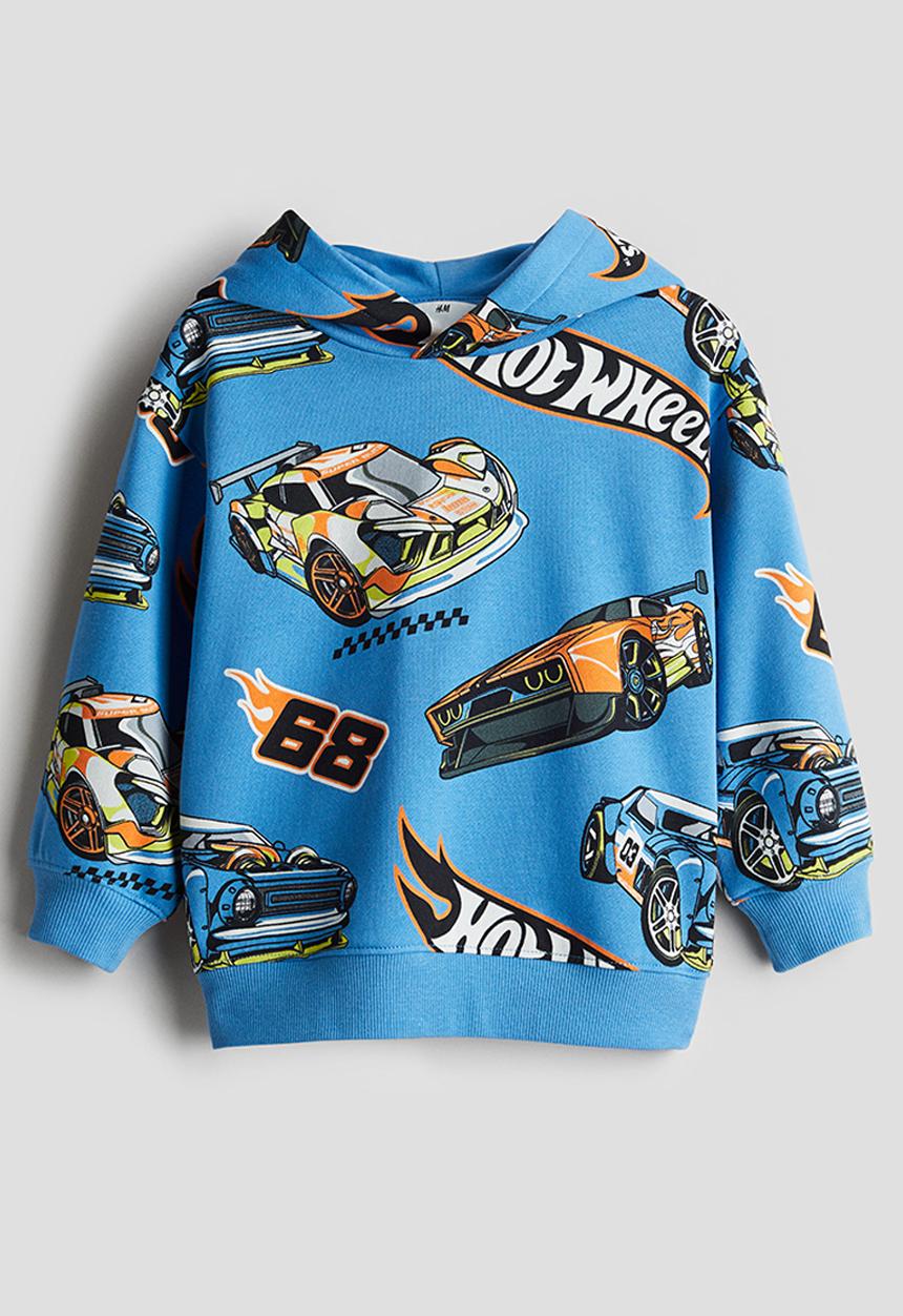 H&M - Printed hoodie - blue hot wheels