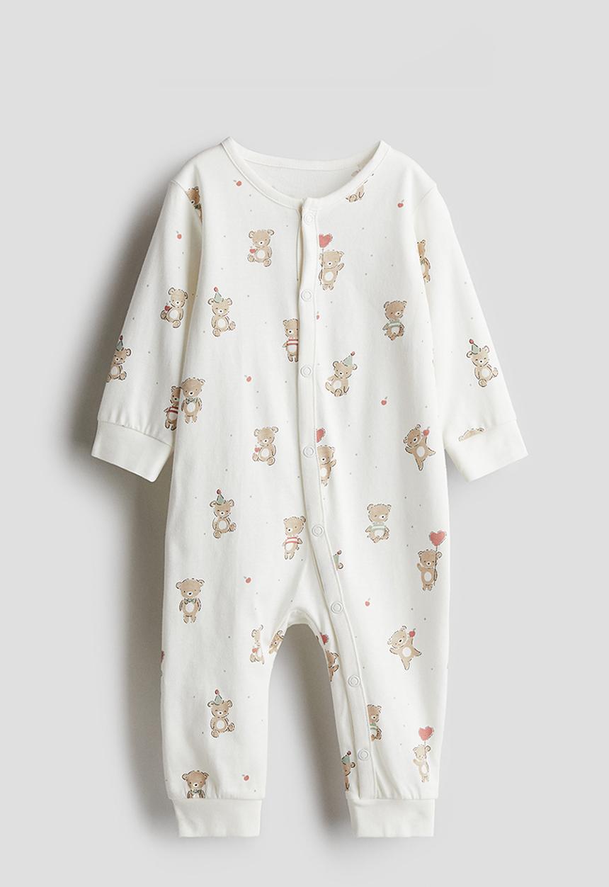 H&M - Patterned sleepsuit - white bears