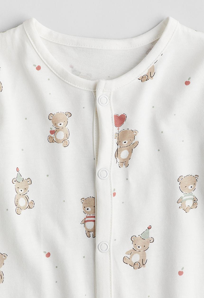 H&M - Patterned sleepsuit - white bears