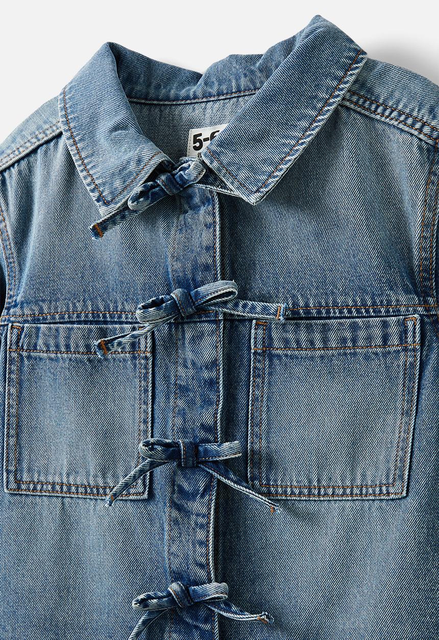 Cotton On - Emery denim shacket - blue haven mid blue/bows