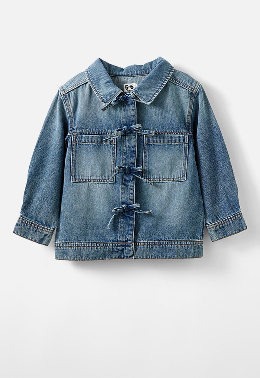 Cotton On - Emery denim shacket - blue haven mid blue/bows