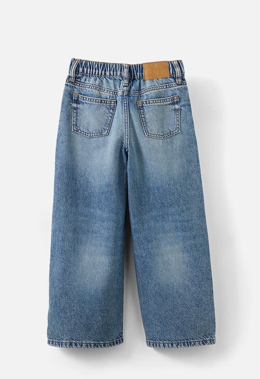Cotton On - Super wide leg denim jean - blue haven mid blue