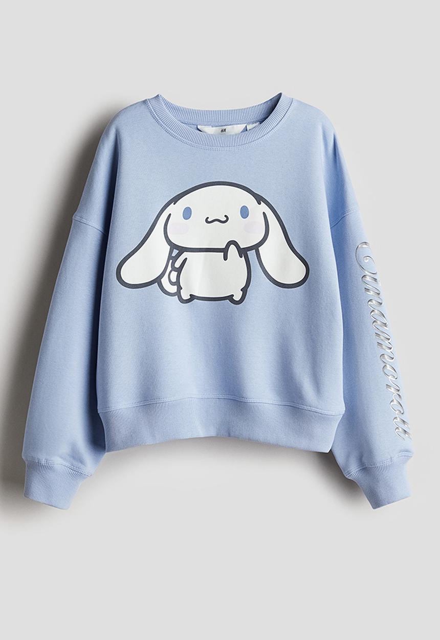 H&M - Print-motif sweatshirt - light blue cinnamoroll 