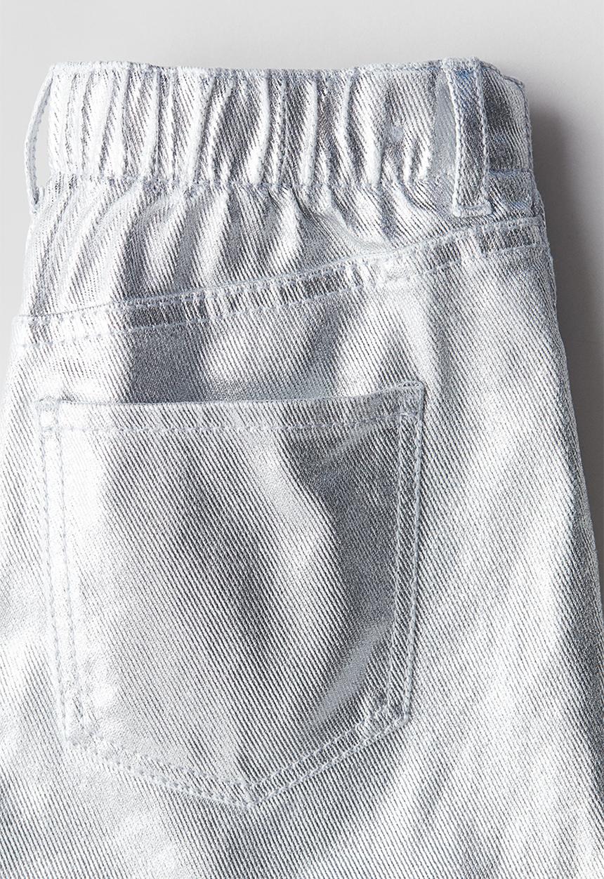 H&M - Shimmering denim skirt - silver-coloured