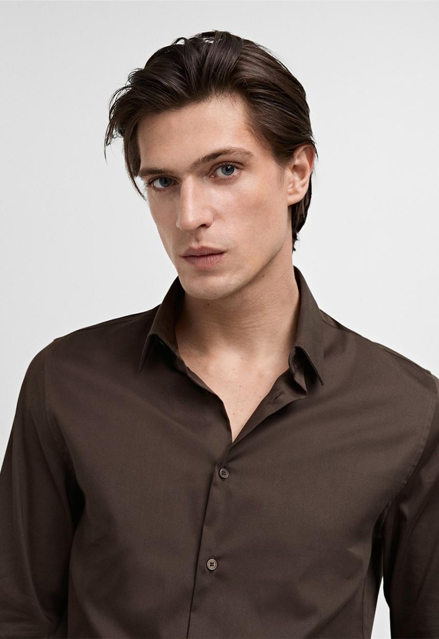MANGO - Shirt emotion - brown