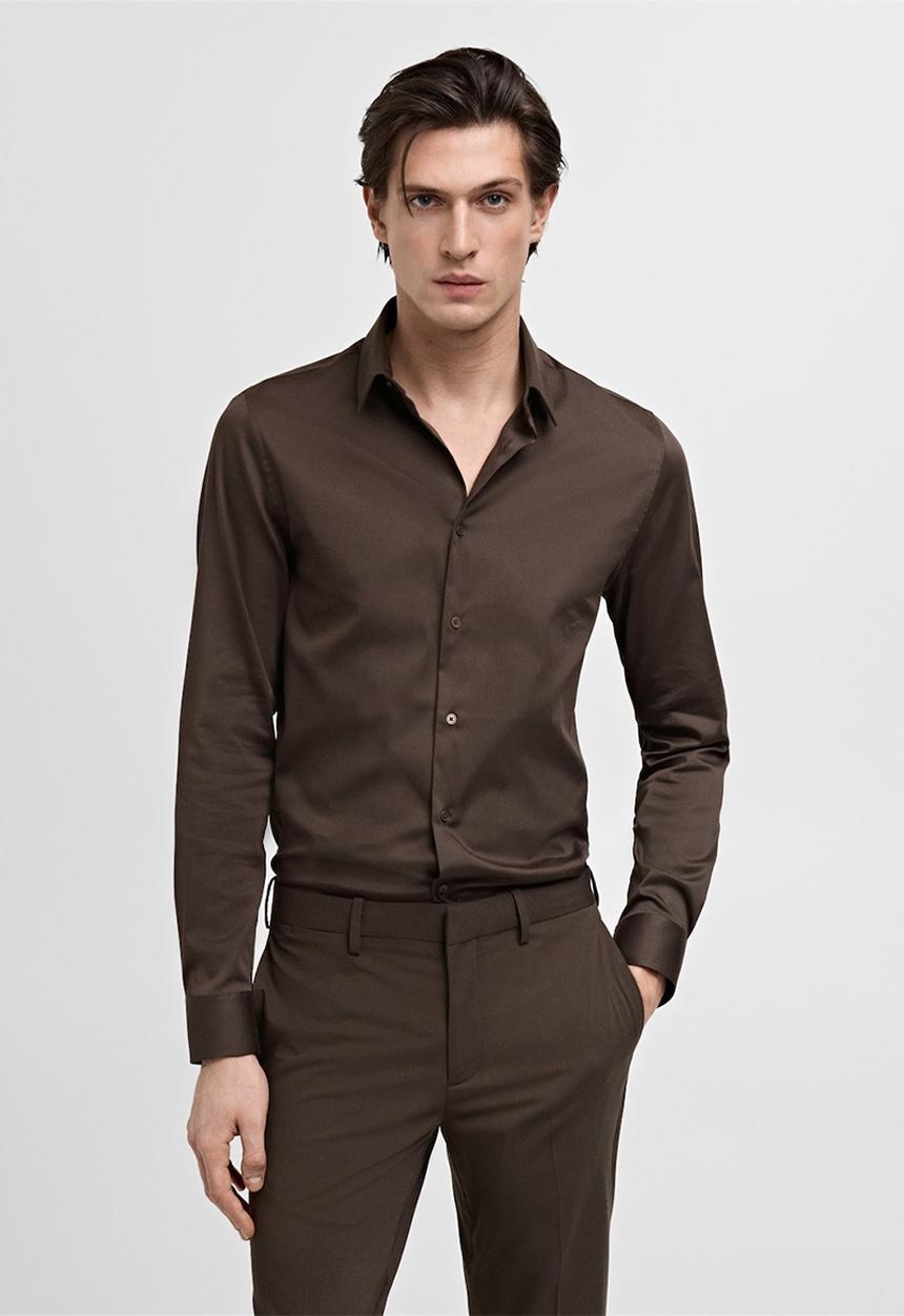 MANGO - Shirt emotion - brown