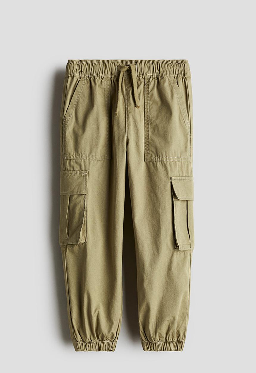 H&M - Cotton cargo trousers - khaki green