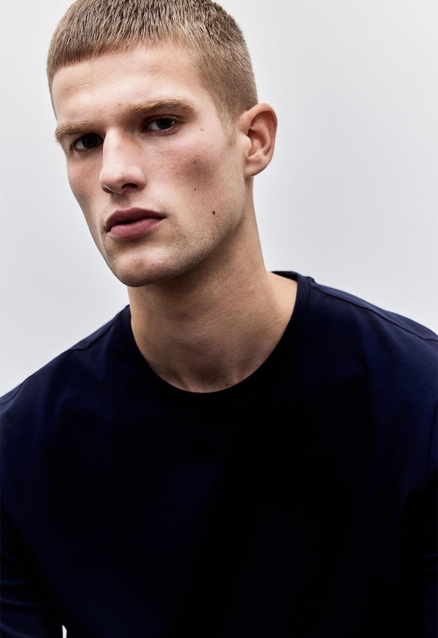 H&M - Slim fit jersey top - navy blue 