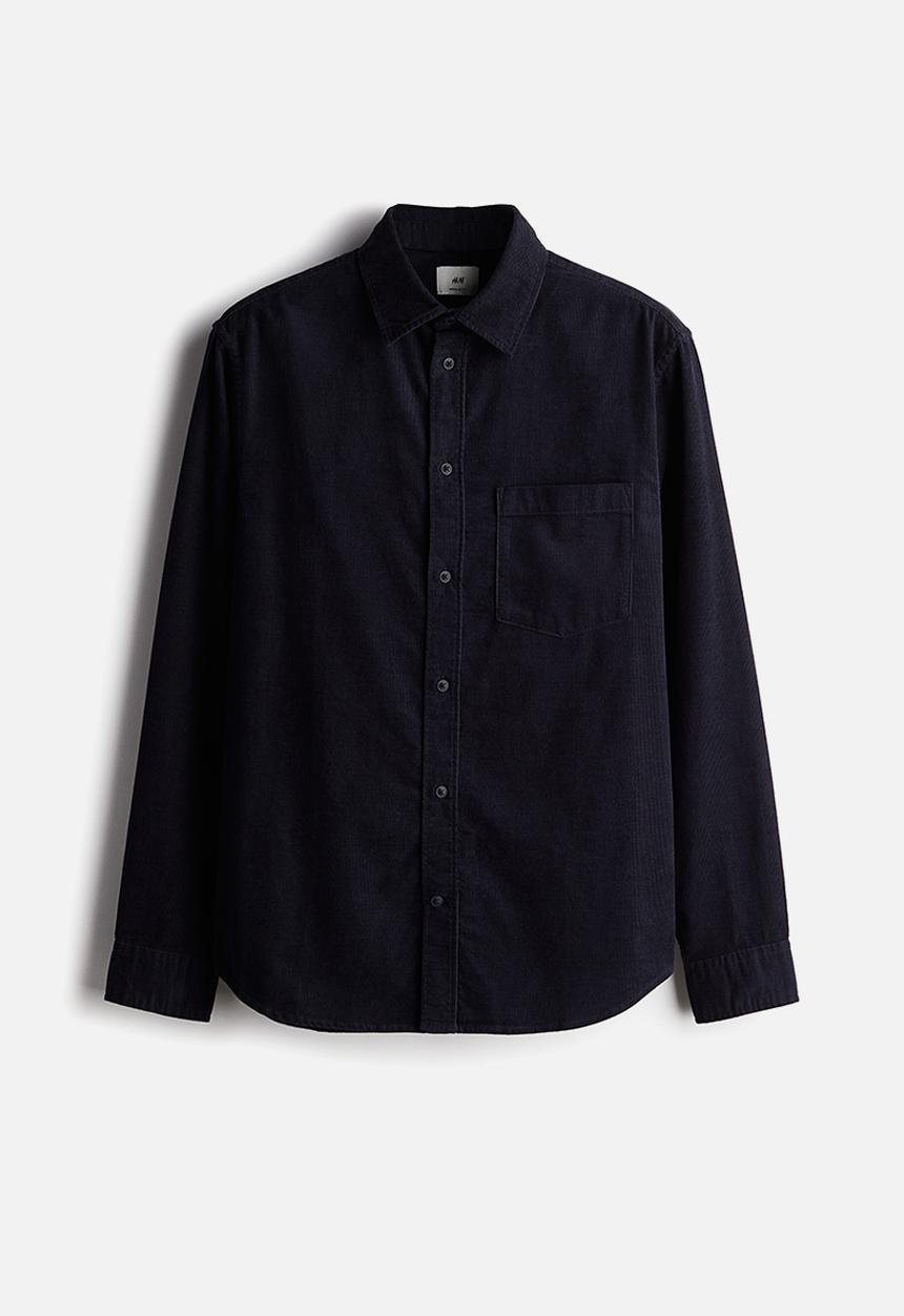 H&M - Regular fit corduroy shirt - blue