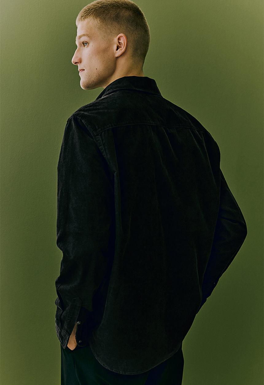 Regular fit corduroy shirt - black - 1227956003