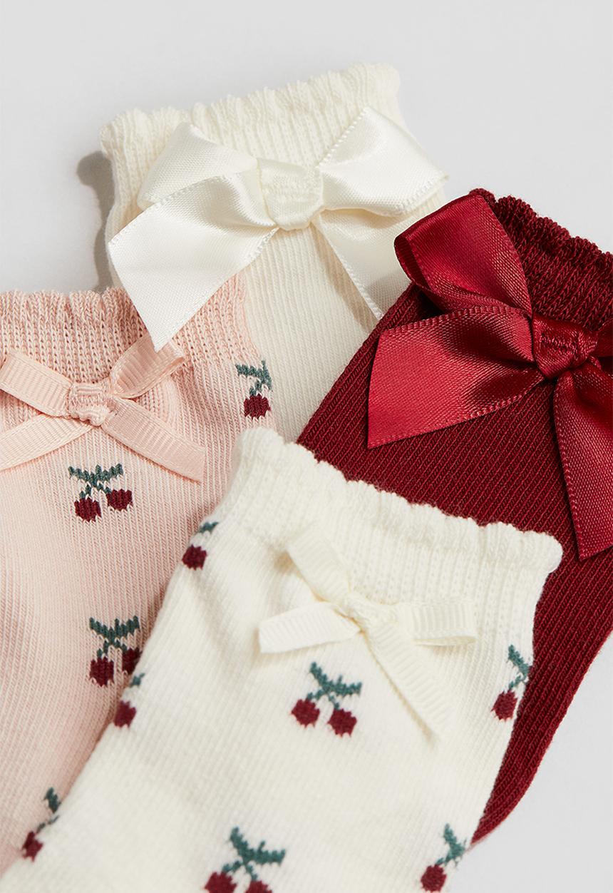 H&M - 4-Pack socks - pink cherries