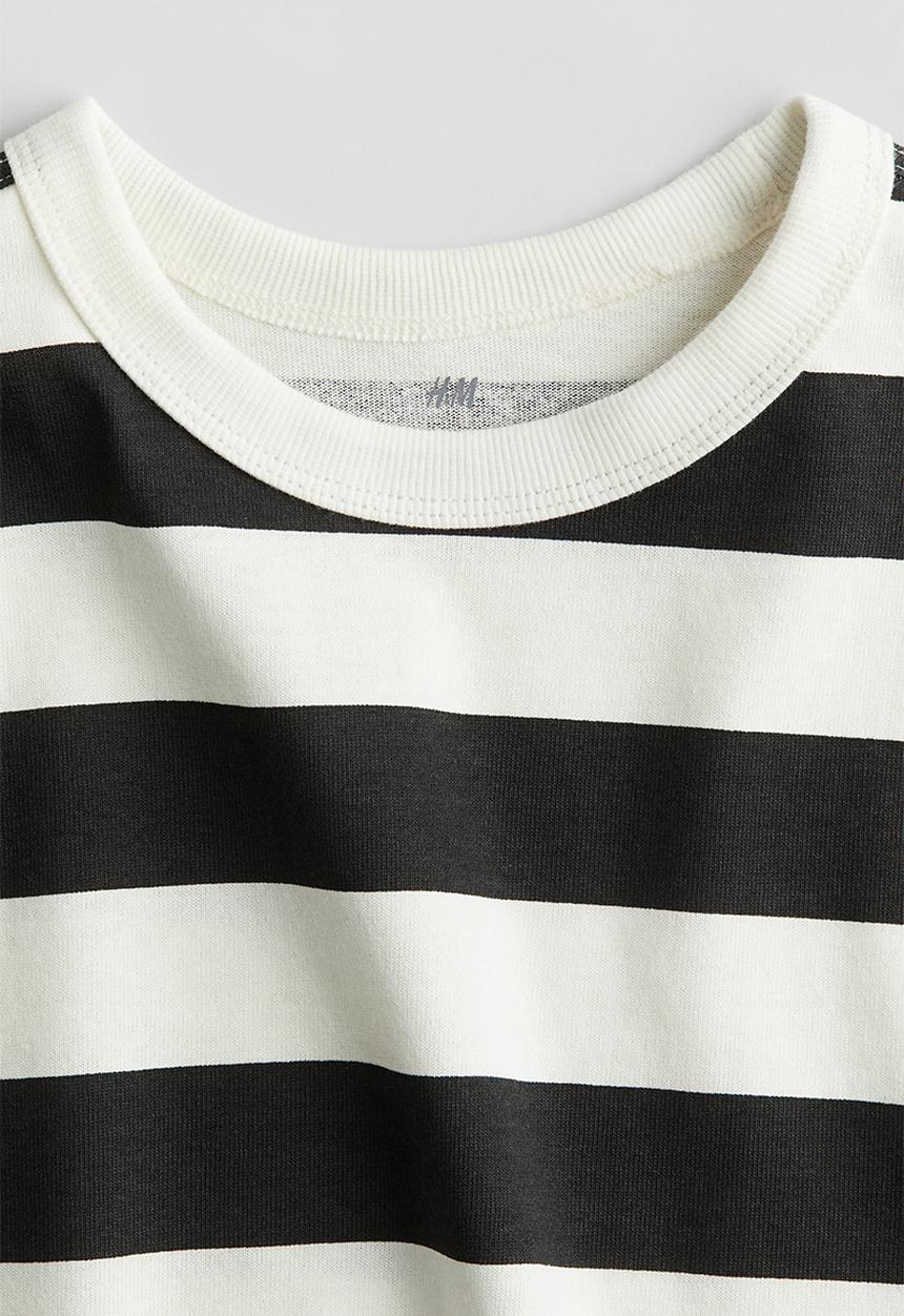 H&M - Long-sleeved T-shirt - black striped 