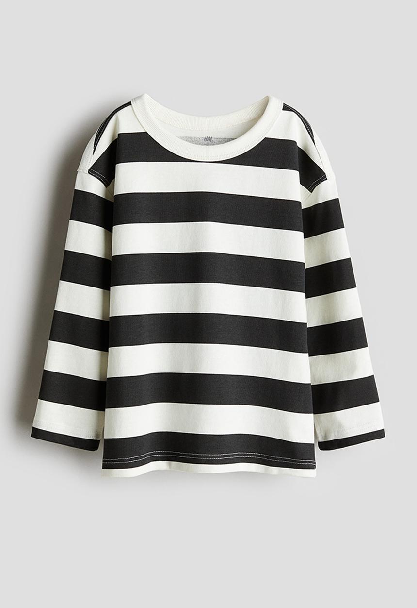 H&M - Long-sleeved T-shirt - black striped 