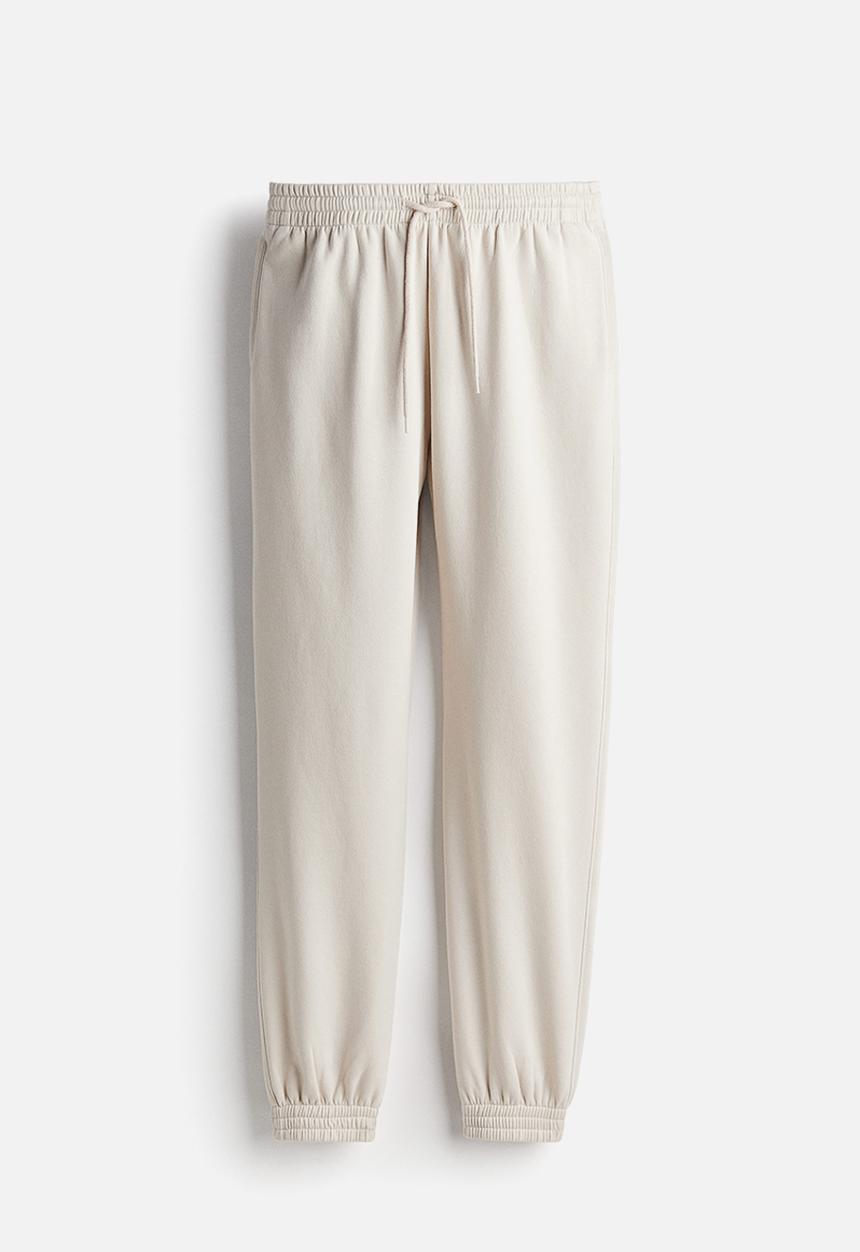 H&M - High-waisted joggers - light beige