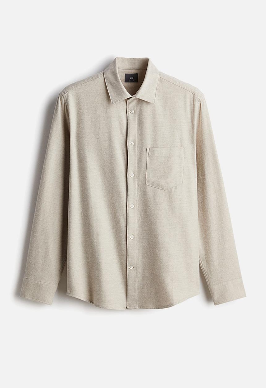 H&M - Regular fit flannel shirt - beige