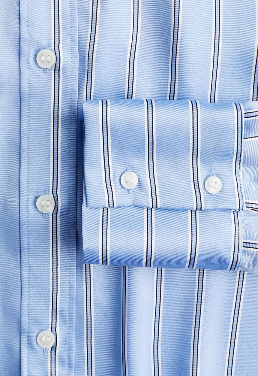 H&M - Shirt - light blue striped 