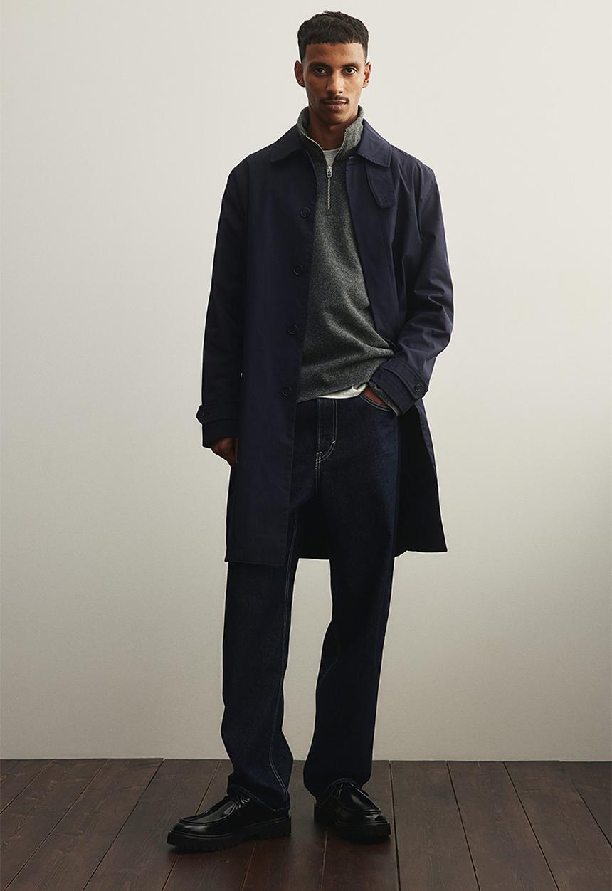 H&M - Regular fit zip-top turtleneck jumper - dark grey 