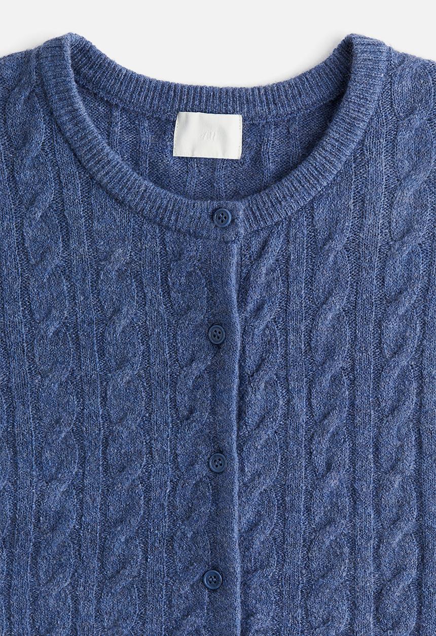 H&M - Cable-knit cardigan - dusty blue