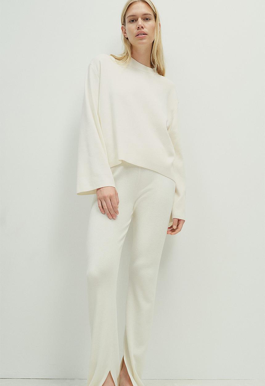 H&M - Oversized curved-hem jumper - cream